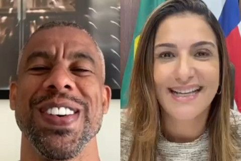 Léo Moura, ex-jogador do Flamengo e  a Deputada Federal Roberta Roma Lançam Programa de Futebol em Itiúba